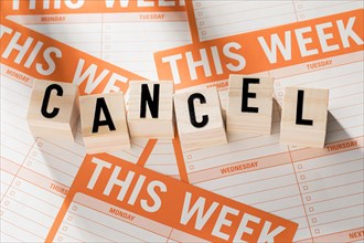 Week agenda with canceled message
