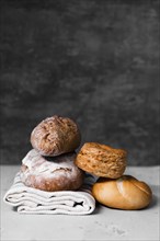 Variety homemade bread table
