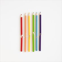 Rainbow made colorful pencils
