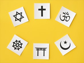 Top view religious symbols
