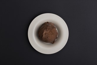 Plate with chocolate ice cream