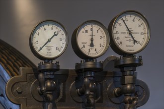Measuring instruments on old steam engine