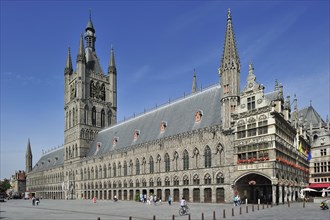 The Grand Place with Cloth Hall and belfry at Ypres