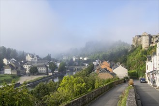 Early morning mist rising over the city Bouillon