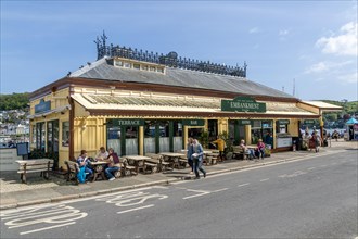 People sitting outside Embankment cafe bistro