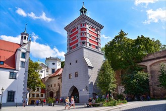 The Red Gate and the historic water towers in Augsburg