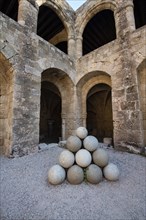 Historic cannonballs
