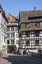 Bridge and half-timbered houses in the Petite France quarter of the city Strasbourg