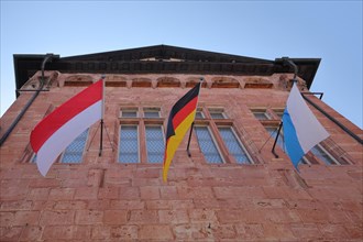 Old town hall with German national flag