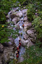 Canyoning in a gorge in the Allgaeu