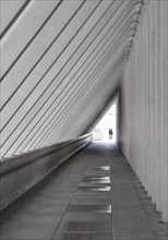 Corridor in Liege-Guillemins station in modern industrial style
