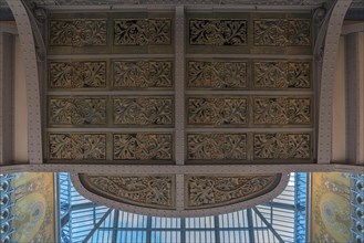 Decorative underside of the staircase in the exclusive department stores' La Samaritaine