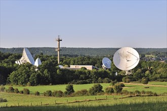 Parabolic satellite dishes of the Belgium Telecommunication Centre at Lessive