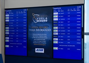 Electronic information display about flight departures