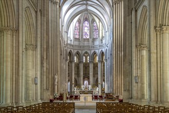 Interior of Notre-Dame de Coutances Cathedral