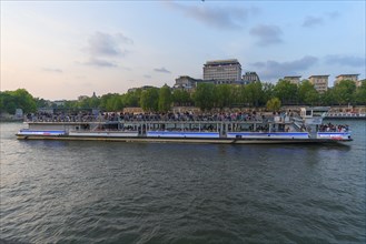 Well-visited tourist excursion boat on the Seine