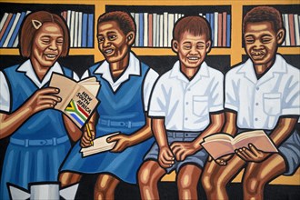 Artwork by artist Sipho Ndlovu on the history of South Africa