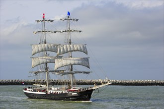Two-master sailing ship Mercedes during the maritime festival Oostende voor Anker
