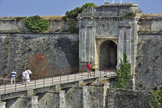 The entrance gate Porte Royale of the citadel at Le Chateau-d'Oleron on the island Ile d'Oleron
