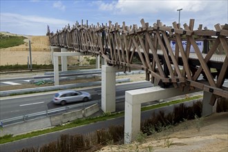 The wooden footbridge Het Wrakhout at Westende