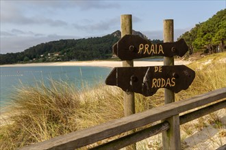 Praia de Rodas beach sign
