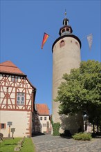 Historic turret tower at the Kurmainzisches Schloss