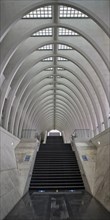 Staircase in Liege-Guillemins station in modern industrial style