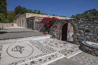 Pebble mosaic in front of Moni Thari Monastery near Laerma from the 12th century