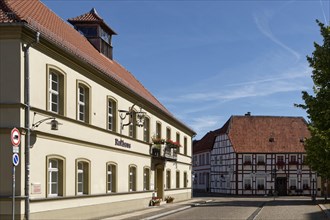 Town Hall and Ratskeller in the street Kleiner Markt in Osterburg