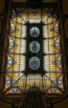 Stained glass Tiffany ceiling designed by Jacques Gruber