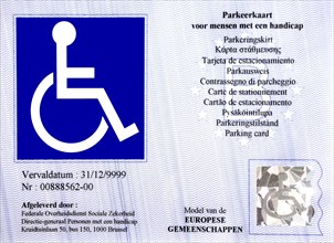 EU parking card for people with disabilities Blue Badge is standardized across the EU and EEA