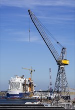 Construction of the Celebrity APEX cruise ship at the Chantiers de l'Atlantique