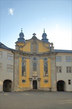 Inner courtyard with baroque castle church