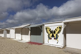 White beach huts