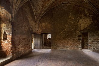 Vaulted room in the medieval Beersel Castle