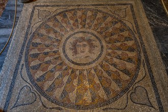 Interior with mosaic floor Head of Medusa