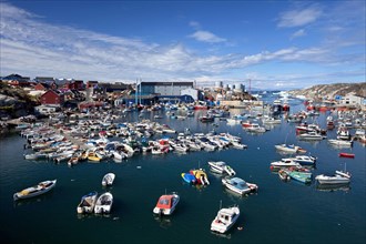 Fishing boats in harbour at Ilulissat