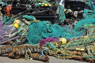 Fishing nets on the quay at Guilvinec harbour