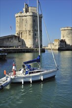 The medieval towers tour de la Chaine and tour Saint-Nicolas in the old harbour