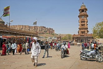 Market and Mehrangarh Fort in Jodhpur
