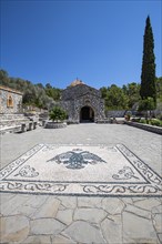 Pebble mosaic in front of Moni Thari Monastery near Laerma from the 12th century