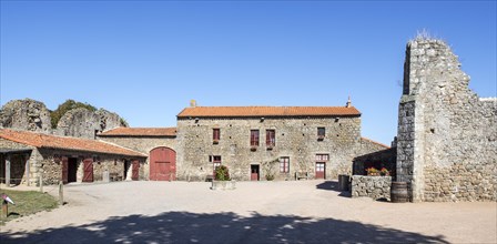 Inner court and sleeping quarters at the medieval Chateau de Tiffauges