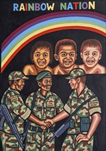 Artwork by artist Sipho Ndlovu on the history of South Africa