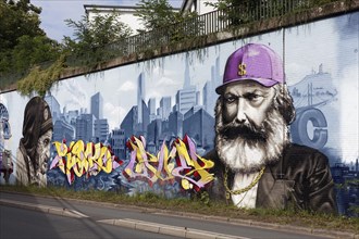 Karl Marx as capitalist and homeless man in juxtaposition