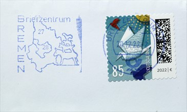 Cancelled German stamp 85 cents