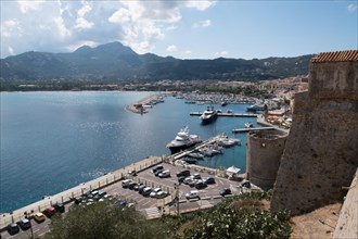 View from the fortress in Calvi over the harbour