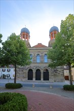 Old synagogue with double towers built in 1884