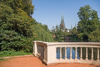 Oldenburg Palace Garden with View of St. Lamberti Church