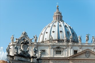 View of the dome of St. Peter's Basilica built by Michelangelo
