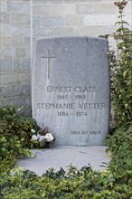 Tombstone of writer Ernest Claes at cemetery of the Premonstratensian Averbode Abbey